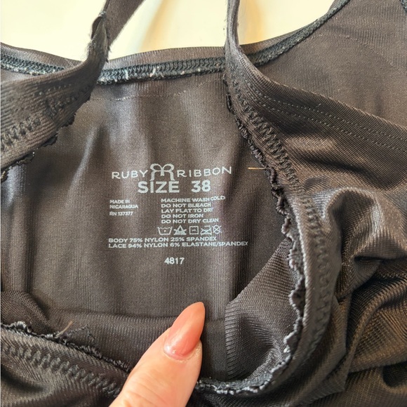 2- Ruby Ribbon Black Bras with Lace Detail on one. Excellent Condition. Size 38 - Picture 4 of 7